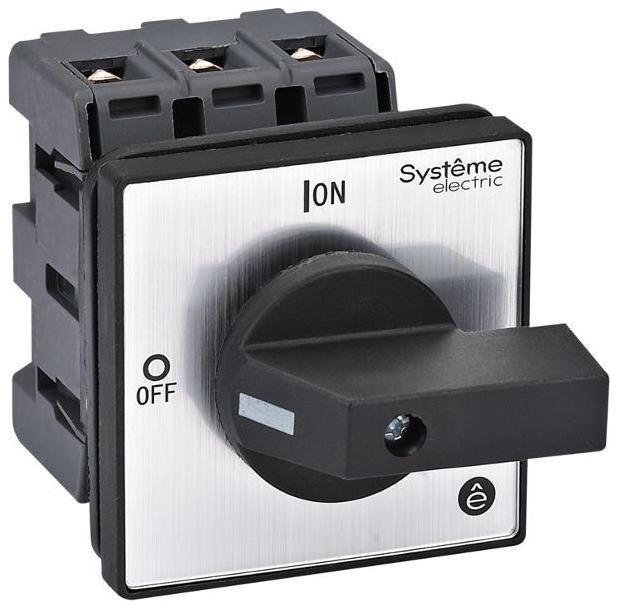 Systeme Electric MSD40320B Выключатель-Разъединитель 3P 40A IP20 с чёрной рукояткой на дверцу 4 винтами