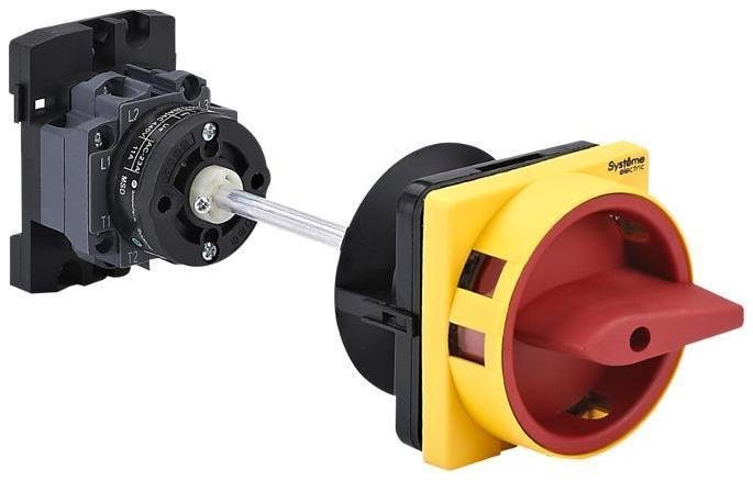 Systeme Electric MSD20340R Выключатель-Разъединитель 3P 20A IP20 с красной выносной рукояткой на дин-рейке/плате с замком