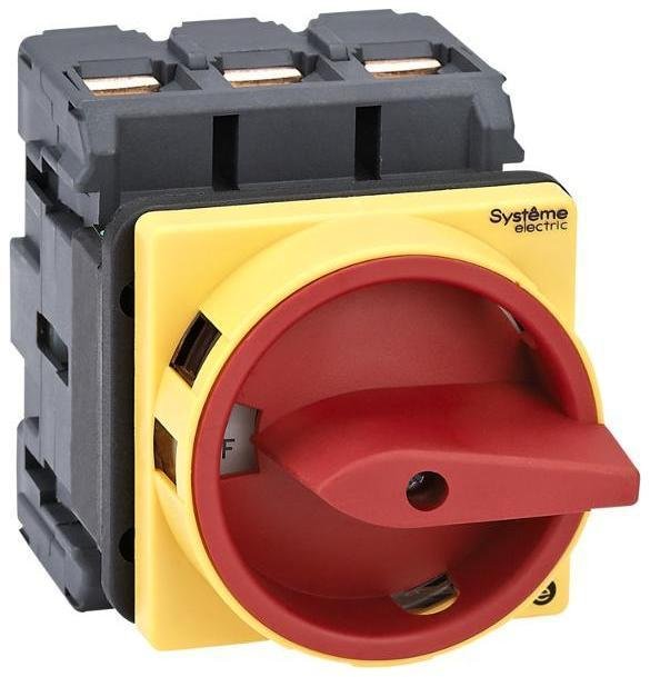 Systeme Electric MSD80310R Выключатель-Разъединитель 3P 80A IP20 с красной рукояткой на дверцу 4 винтами с замком