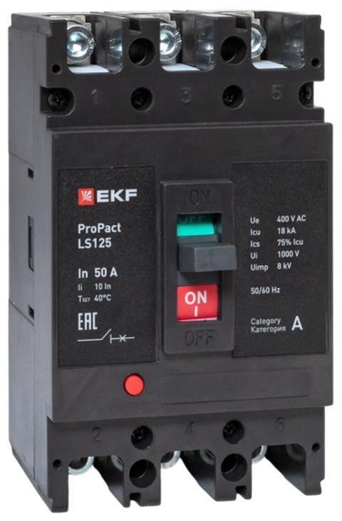 EKF mccb-125-18-3-50-ls Выключатель автоматический LS125 18кА 3P 50А ProPact