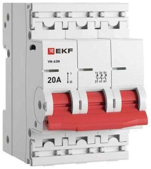 EKF S63320 Выключатель нагрузки 3P 20А ВН-63N PROxima| S63320