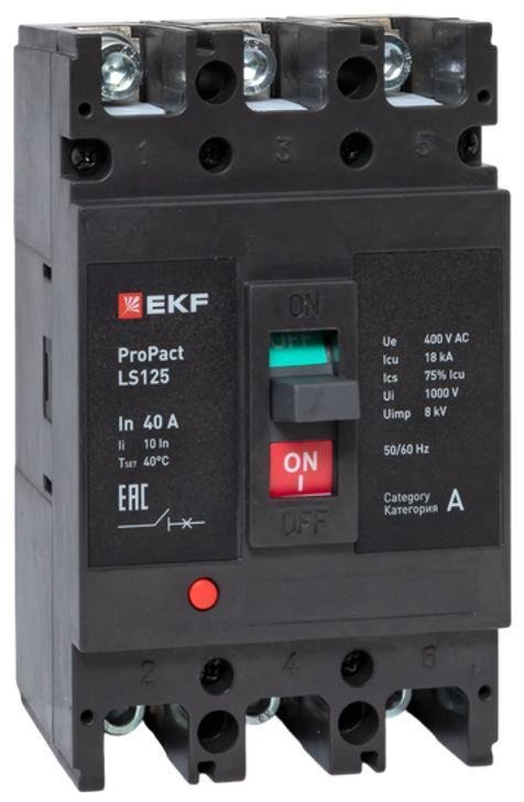 EKF mccb-125-18-3-40-ls Выключатель автоматический LS125 18кА 3P 40А ProPact
