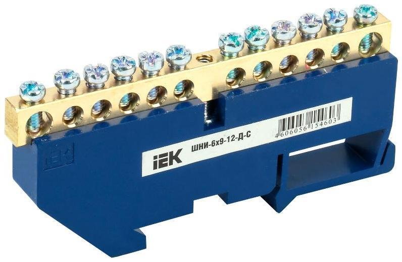 IEK YNN10-69-12D-K07 Шина N ноль на DIN-изоляторе ШНИ-6х9-12-Д-С