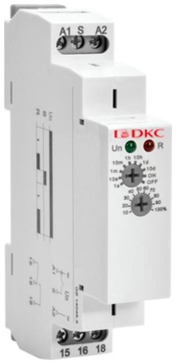 DKC DRM-TA-1-240 Реле времени, задержка включения, конфигурация контакта 1CO, AС/DC 12-240В