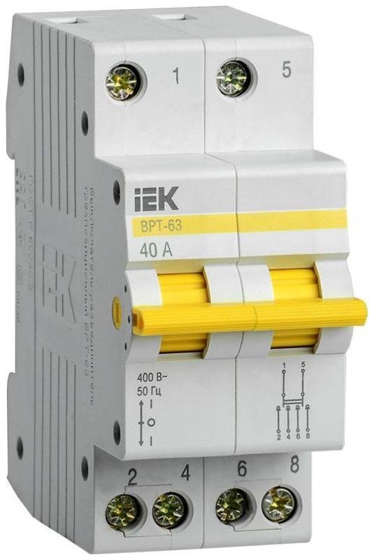 IEK MPR10-2-040 Выключатель-разъединитель трехпозиционный 2п ВРТ-63 40А KARAT