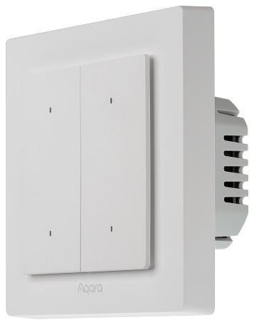 Aqara WS-K08D Умный выключатель 2 клавиши, Zigbee+Thread, серия H2 EU, монтаж встроенный, цвет белый, 1920 Вт, 4 кнопки, 2 канала