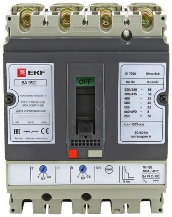 EKF mccb99C-630-630+N Выключатель автоматический ВА-99C (Compact NS) 630/630А 3P+N 45кА [в упаковке 3, цена за 1 шт]