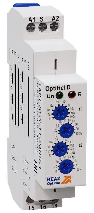 КЭАЗ 332030 Реле времени OptiRel D TMR-ACY-1T-240U-1 циклическое 16А 1СО 12-230АС/DC