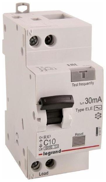 Legrand 419397 Выключатель автоматический дифференциального тока RX3 1п+N 10А C 30мА тип AC