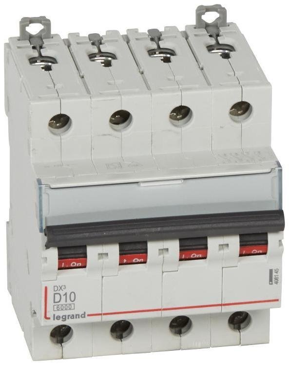 Legrand 408145 Выключатель автоматический четырехполюсный DX3 6000 10А D 10кА