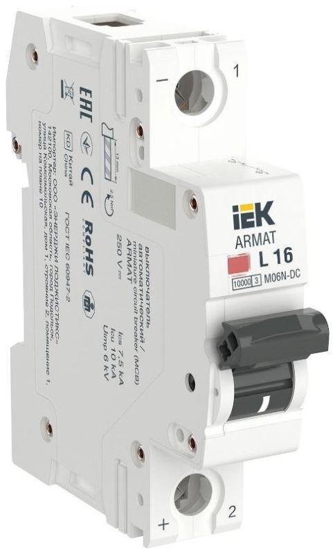 IEK AR-M06N-1-L016DC ARMAT Авт. выкл. M06N-DC 1P L 16А