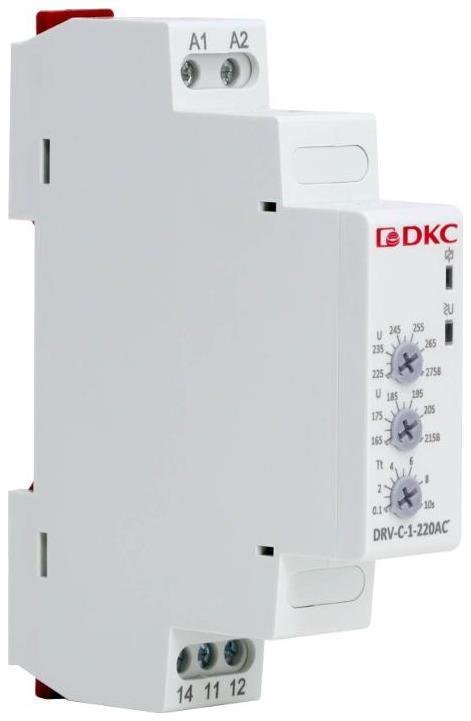 DKC DRV-C-1-220AC Реле контроля напряжения однофазное, тип DRV, конфигурация контакта 1CO, 220В AC