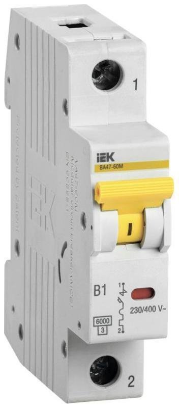 IEK MVA31-1-050-D Выключатель автоматический однополюсный ВА47-60M 1Р 50А 6кА D KARAT