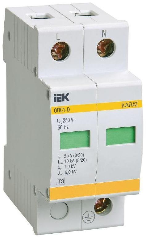 IEK MOP20-2-D Ограничитель импульсного перенапряжения ОПС1-D 2Р In=5kA Un=230B Im=10kA