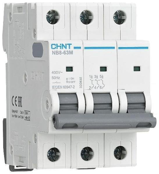 CHINT 320843 Выключатель автоматический NB8-63M 3P 16А 10кА х-ка K без тепл. расцеп. (R)