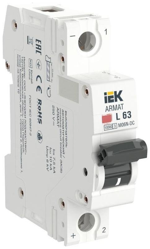 IEK AR-M06N-1-L063DC ARMAT Авт. выкл. M06N-DC 1P L 63А