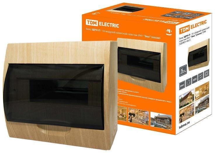 TDM electric SQ0901-0015 Бокс пластиковый навесной ЩРН-П-10 модулей IP41 "Эко" (сосна)