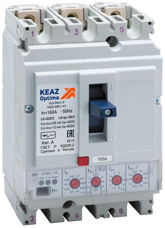 КЭАЗ 285502 Выключатель автоматический OptiMat D160N-MR1-У3