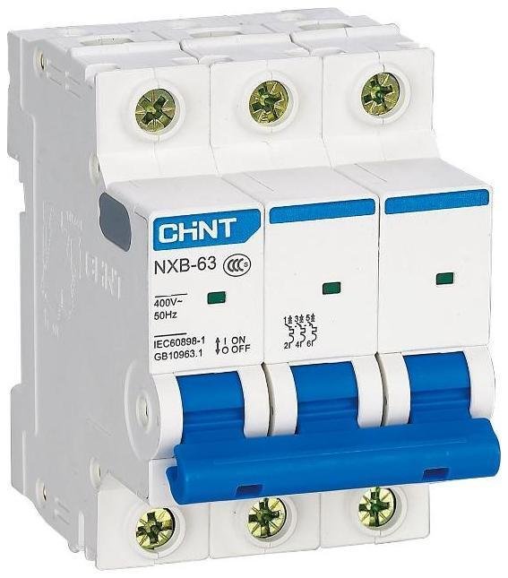 CHINT 296823 Выключатель автоматический трехполюсный NXB-63S 3P 3А 4.5kA х-ка C (R)