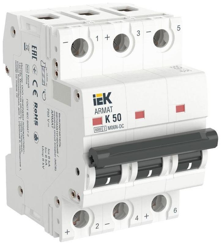IEK AR-M06N-3-K050DC ARMAT Авт. выкл. M06N-DC 3P K 50А IEK