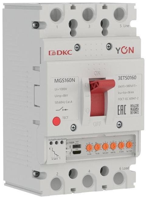 DKC MGS160N-3ETS0160 Авт. выкл. YON MGS160N 3P 63-160A 36kA с электронным расцепителем ETS