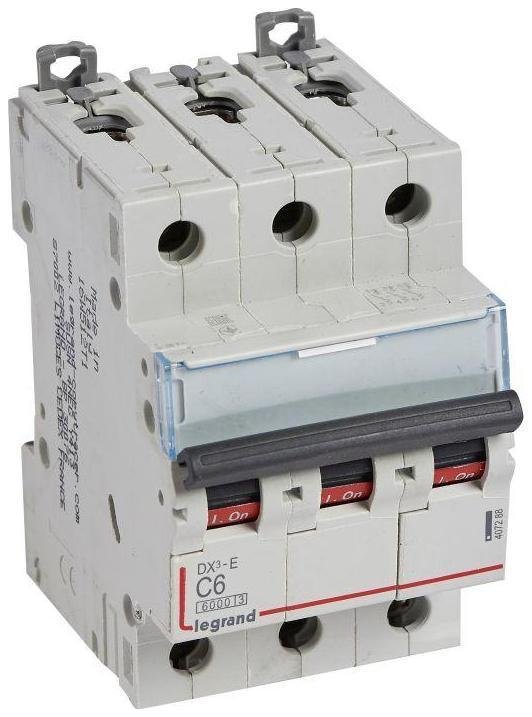 Legrand 407288 Выключатель автоматический модульный 3п C 6А 6кА DX3-E 6000 3мод. 230/400В Leg