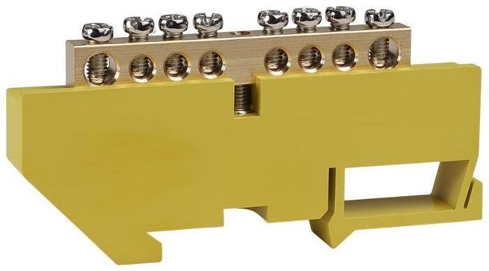 КЭАЗ 277857 Шина нулевая с изолятором OptiKit BB-D-PE-DIN-8-6х9 желтый [в упаковке 20, цена за 1 шт]