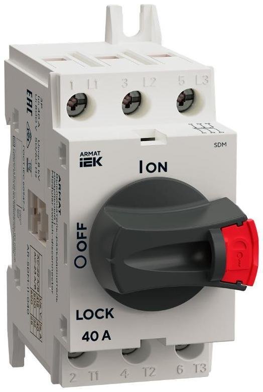IEK AR-SDM-11-040 Выключатель-разъед. ARMAT SDM 3P 40А