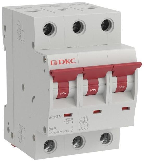 DKC MB63N-3PC06 Модульный автоматич. выкл. YON MB63, 3P, характеристика C, 6A, 6kA [в упаковке 4, цена за 1 шт]