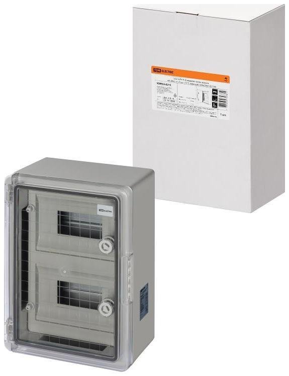 TDM electric SQ0933-0215 Бокс пластиковый навесной ЩРН-П-16 модулей, прозр. крышка, ABS, IP65, от -45 до +75 °С (250х350х150)