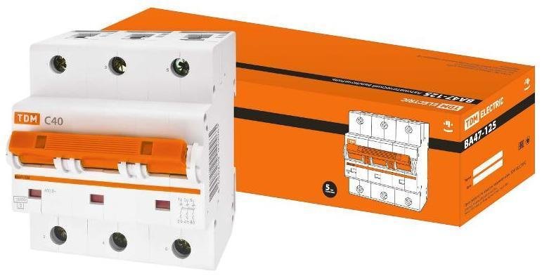 TDM electric SQ0208-0079 Выключатель автоматический трехполюсный ВА47-125 40А C 15кА