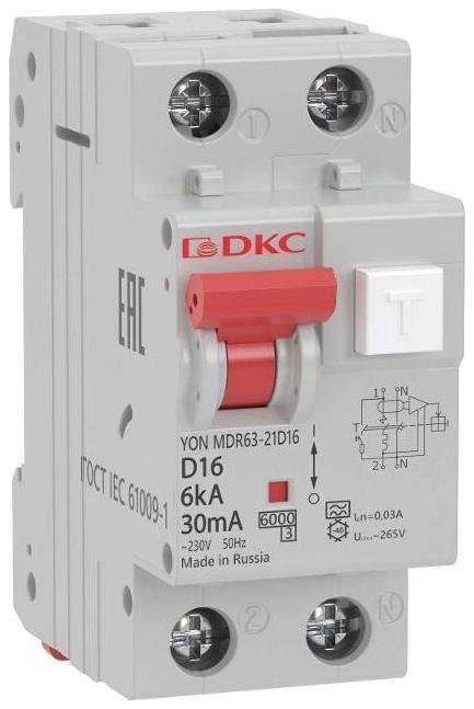 DKC MDR63-21C10-A Выключатель автоматический дифференциального тока YON (2п, 10mA) 6kA