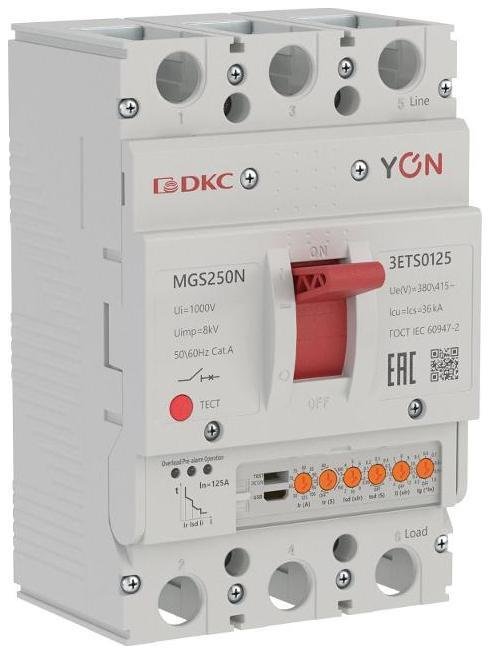 DKC MGS250N-3ETS0125 Авт. выкл. YON MGS250N 3P 50-125A 36kA с электронным расцепителем ETS