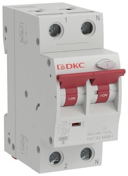 DKC MDR63N-1N1C16-A Автоматич. выкл. дифференциального тока YON макс (YON max) типа MDR, 1P+N, 10mA, 16A, хар-ка C, 6kA, тип А