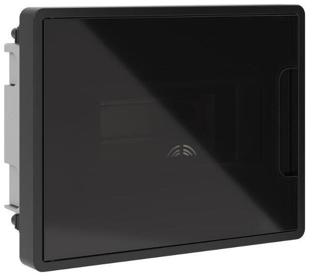 DKC F08B3BD Щиток 8 мод встраиваемый для полых стен Фрейм (FRAME), черный, с тонир. дв., с 2 шинами PEN на 6 и 8 отв