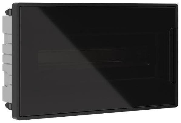 DKC F18B3BD Щиток 18 мод встраиваемый для полых стен Фрейм (FRAME), черный, с тонир. дв., с 2 шинами PEN на 8 и 10 отв