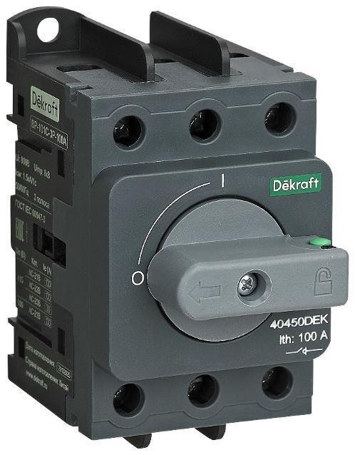 DEKraft 40450DEK Выключатель-разъединитель 100А 3Р ВР-101С