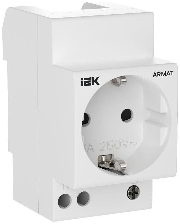 IEK AR-SOD-G-GND-S-016 ARMAT Розетка на DIN-рейку 45мм с заз. с защ. шторками 16А