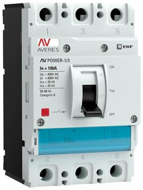 EKF mccb-13-100-TR-av Выключатель автоматический AV POWER-1/3 100А 35kA TR
