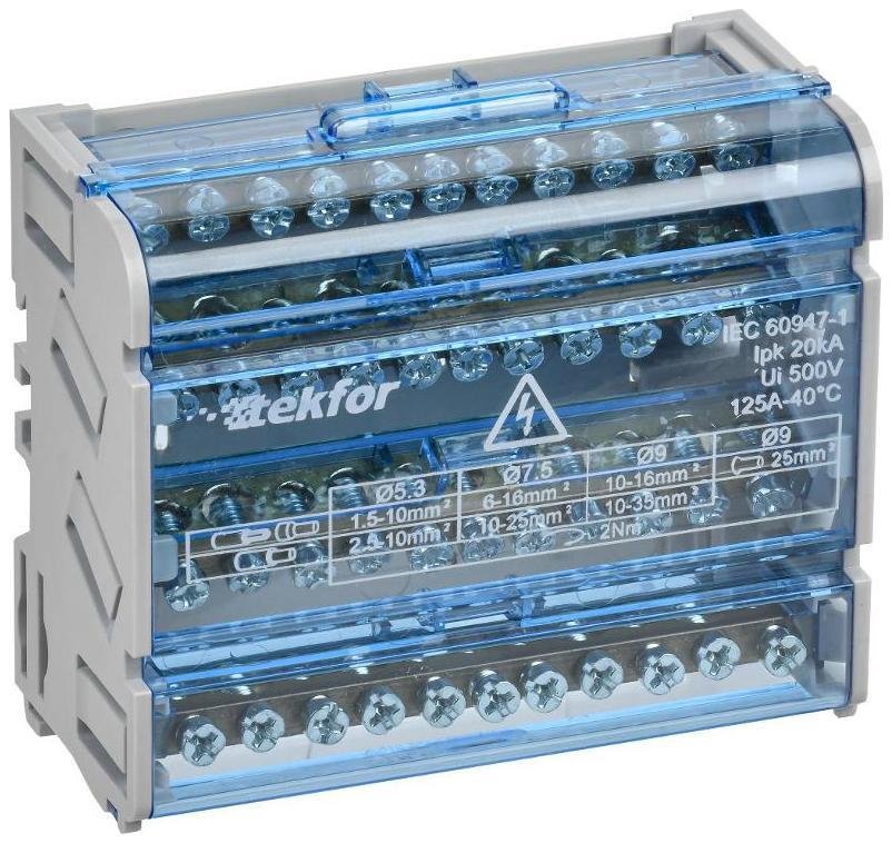 IEK TF-DN10-4-11-125 TEKFOR Шины на DIN-рейку (кросс-модуль) ШНК 4х11 3L+PEN