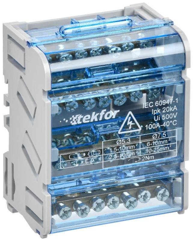 IEK TF-DN10-4-07-100 TEKFOR Шины на DIN-рейку (кросс-модуль) ШНК 4х7 3L+PEN