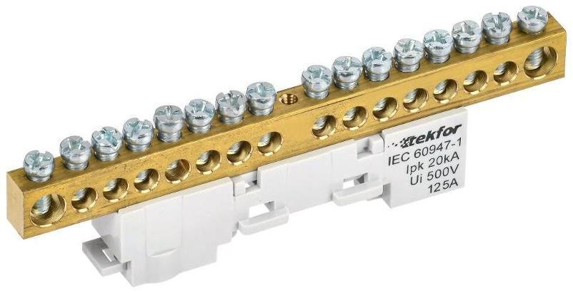 IEK TF-NN20-16-DL-K03 TEKFOR Шина L "фаза" неизолированная на универсальном держателе 8х12-16-Ср [в упаковке 5, цена за 1 шт]