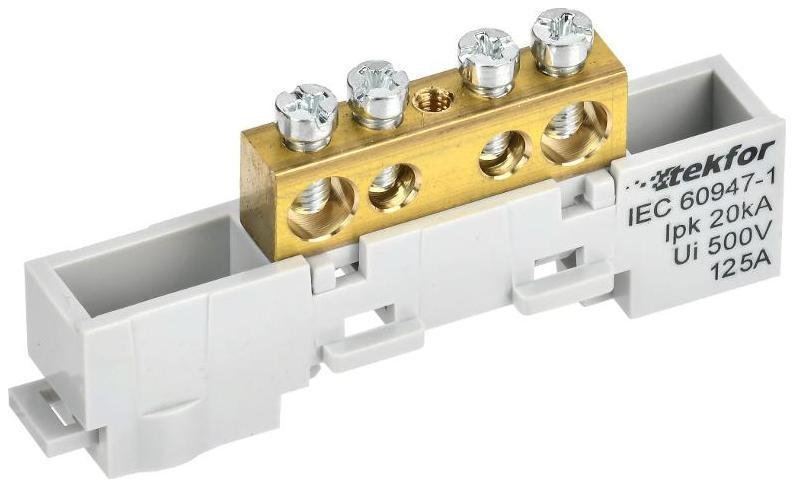 IEK TF-NN20-04-DL-K03 TEKFOR Шина L "фаза" неизолированная на универсальном держателе 8х12-4-Ср [в упаковке 5, цена за 1 шт]