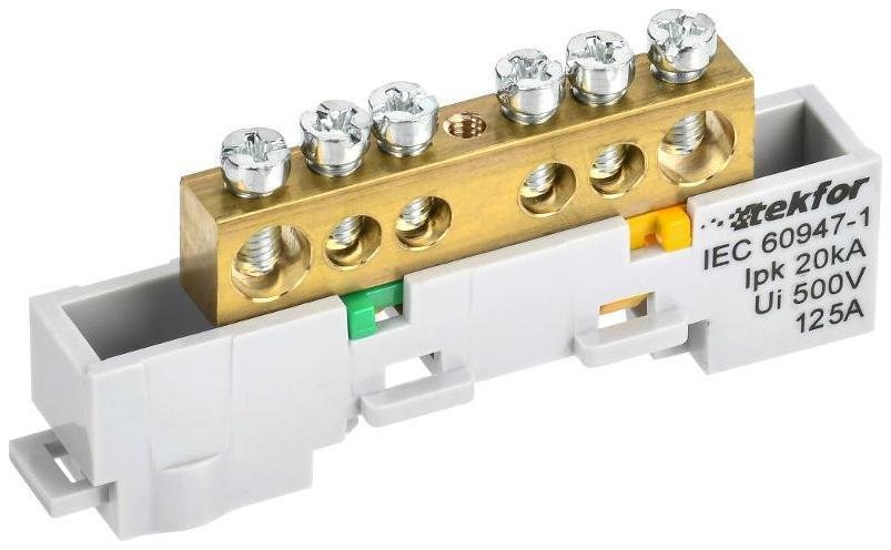 IEK TF-NN20-06-DL-K05 TEKFOR Шина PE "земля" неизолированная на универсальном держателе 8х12-6-Ж [в упаковке 5, цена за 1 шт]