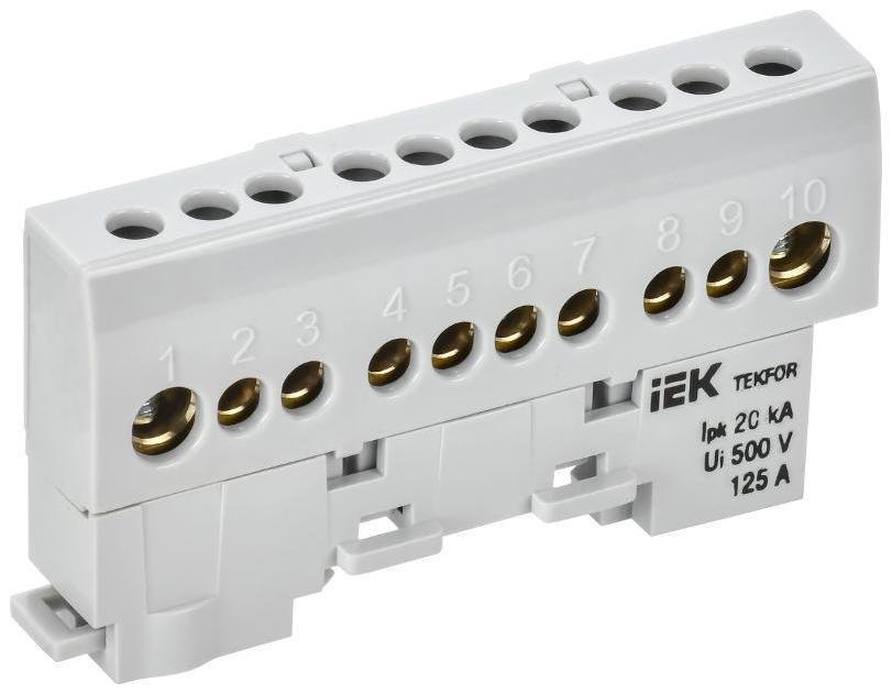 IEK TF-NN20-10-KL-K03 TEKFOR Шина L "фаза" изолированная на универсальном держателе 8х12-10-Ср [в упаковке 5, цена за 1 шт]