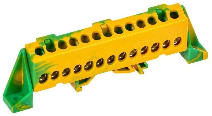 IEK TF-NN10-13-DP-K52 TEKFOR Шина PE "земля" в комбинированном DIN-изоляторе "Стойка" 6х9-13-ЖЗ [в упаковке 5, цена за 1 шт]