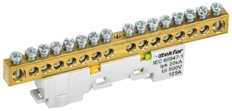 IEK TF-NN20-16-DL-K05 TEKFOR Шина PE "земля" неизолированная на универсальном держателе 8х12-16-Ж [в упаковке 5, цена за 1 шт]