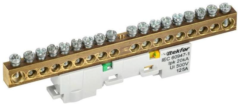 IEK TF-NN20-18-DL-K05 TEKFOR Шина PE "земля" неизолированная на универсальном держателе 8х12-18-Ж [в упаковке 5, цена за 1 шт]
