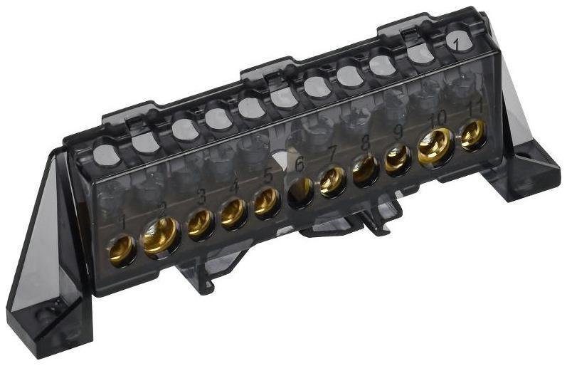 IEK TF-NN20-55-DP-K02 TEKFOR Шина N "ноль" в комбинированном DIN-изоляторе "Стойка" 8х12-(5+5)-Ч [в упаковке 5, цена за 1 шт]
