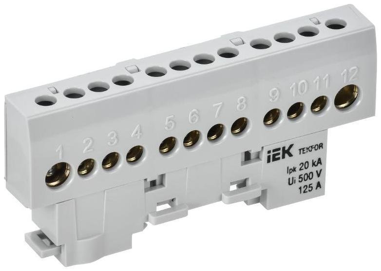 IEK TF-NN20-12-KL-K03 TEKFOR Шина L "фаза" изолированная на универсальном держателе 8х12-12-Ср [в упаковке 5, цена за 1 шт]